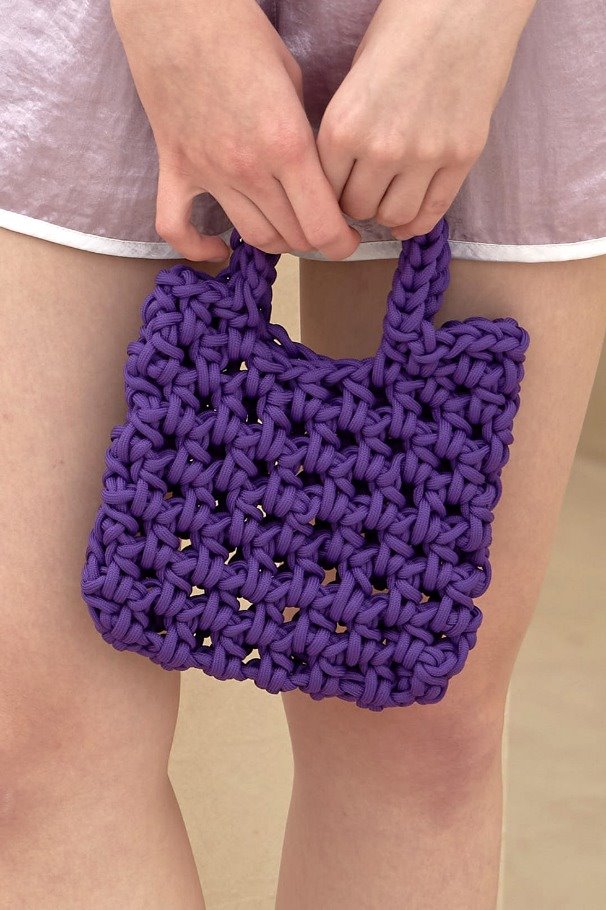Knit mini bag_Violet