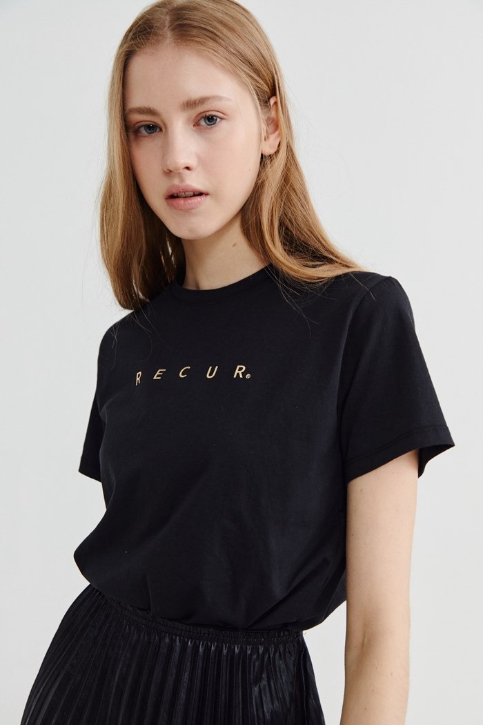 RECUR logo  t-shirts_Black