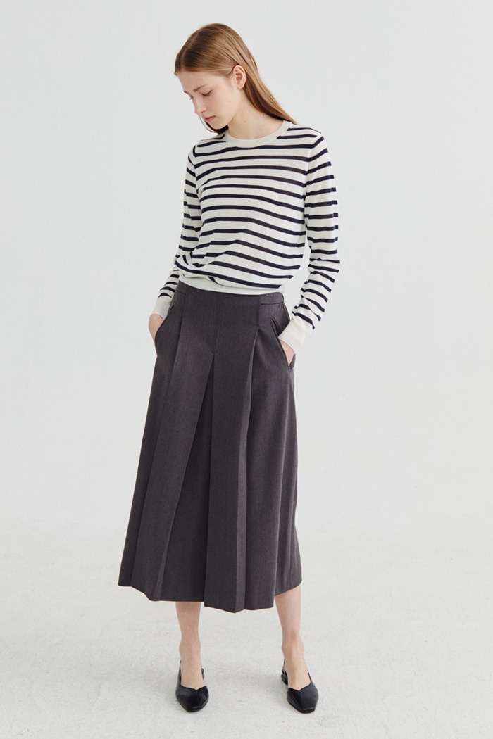 Basic stripe knit_White