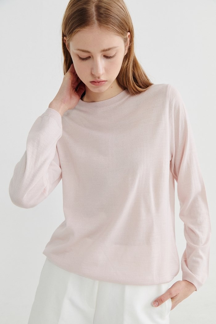 Wool blended knit_L.Pink